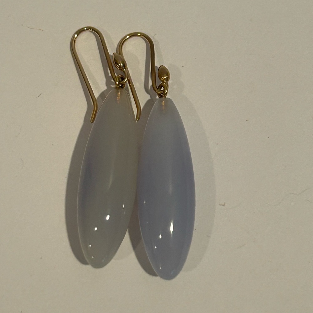 Vintage Ted  Muehling 14K Chalcedony Earrings